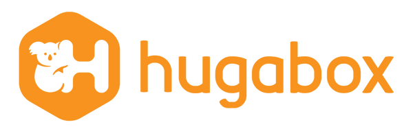 hugabox logo koala bear hugging H