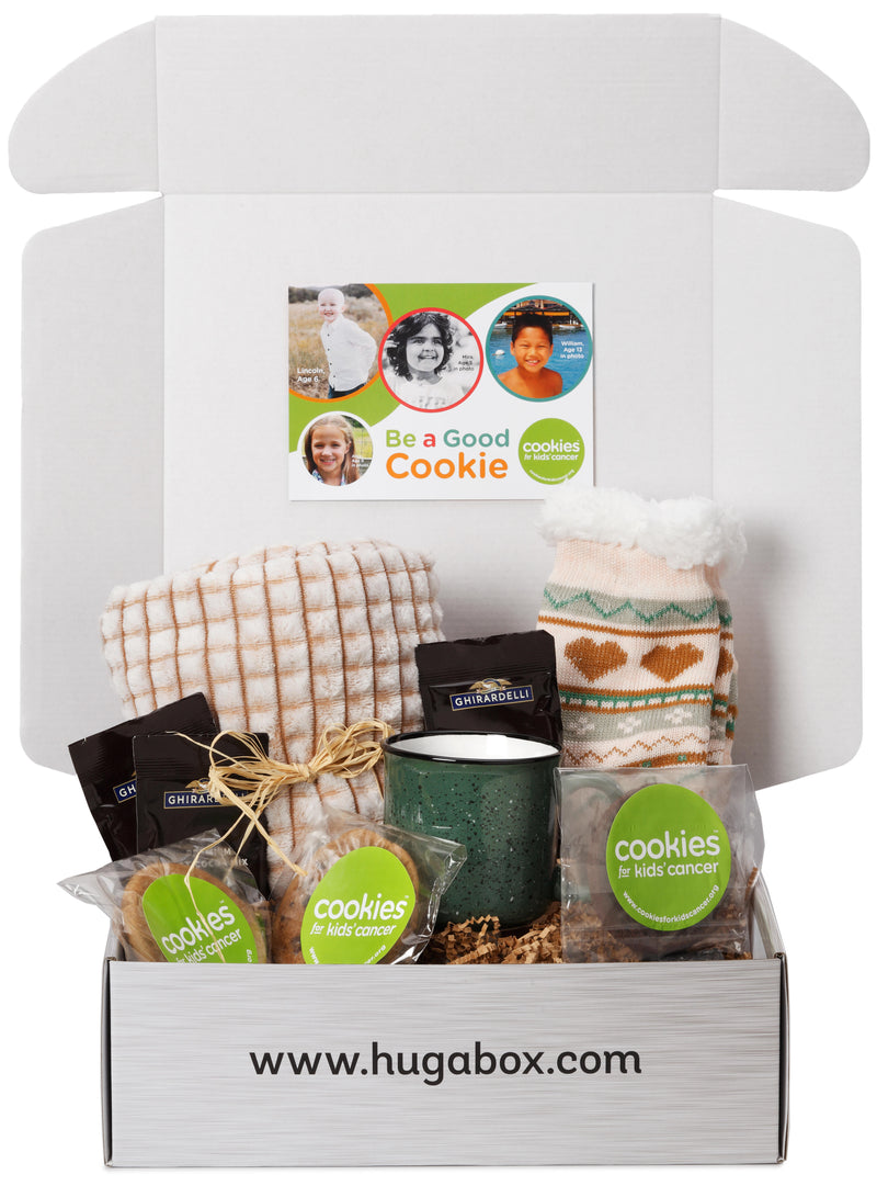 Cozy Care Package with Cookies for Kids' Cancer Cookies